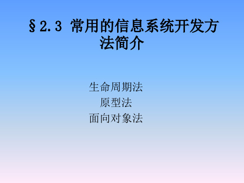 常用的信息系统开发方法简介.