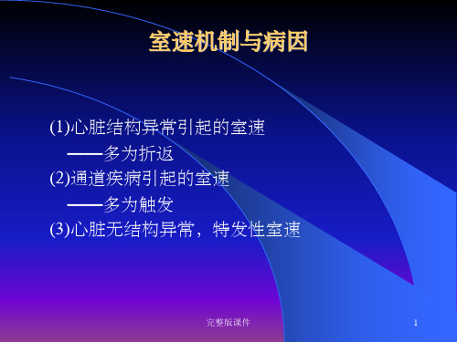 室性心动过速的机制与治疗PPT课件