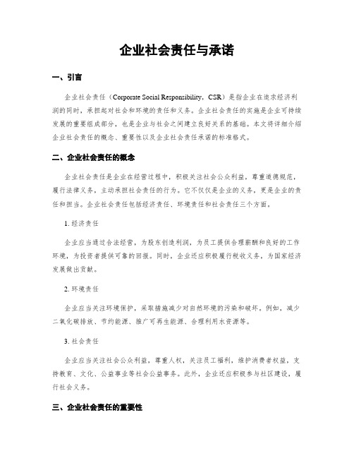 企业社会责任与承诺