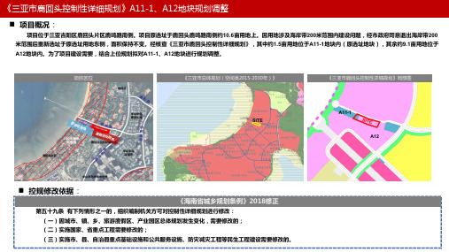 《三亚市鹿回头控制性详细规划》A11-1,A12地块规划调整