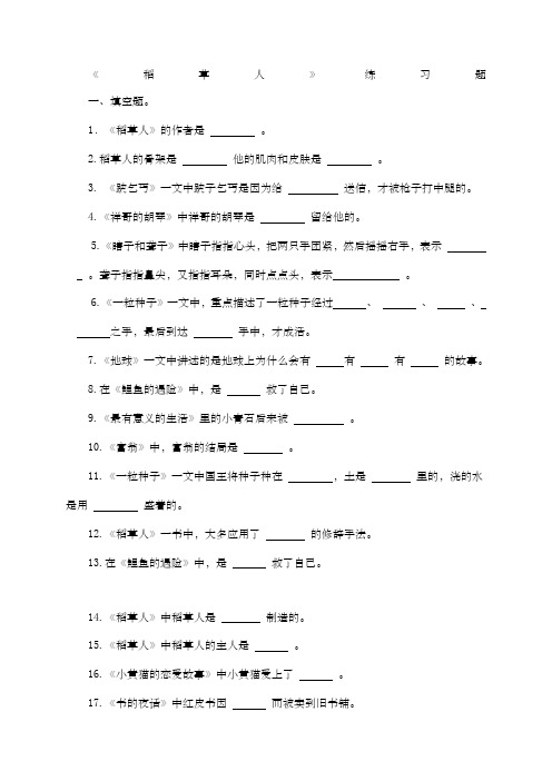 稻草人练习测试及答案