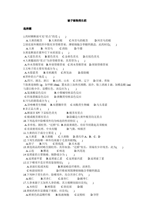 被子植物生药习题