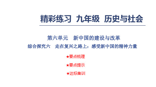 2018年秋九年级历史与社会课件：第六单元 新中国的建设与改革  综合探究六 走在复兴之路上：感受新