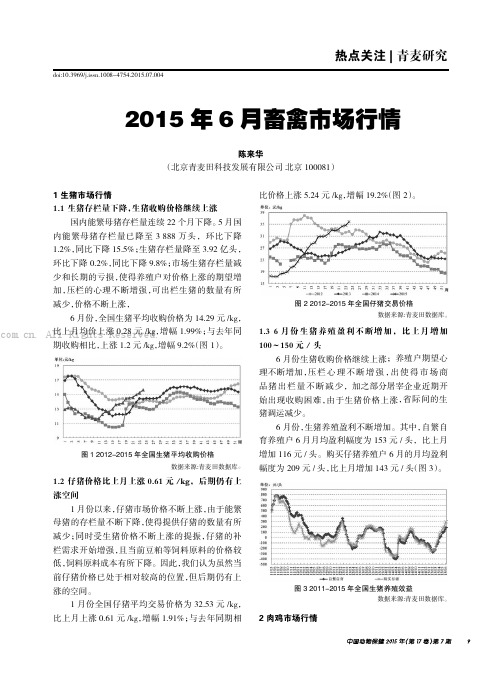 2015年6月畜禽市场行情