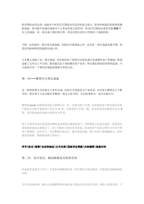 阿里国际站代运营篇：利用旧询盘,获得新订单!