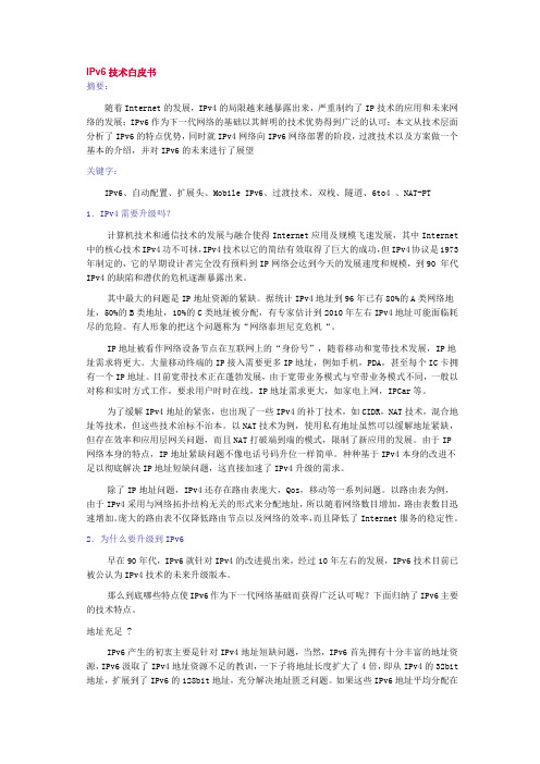 IPv6技术白皮书