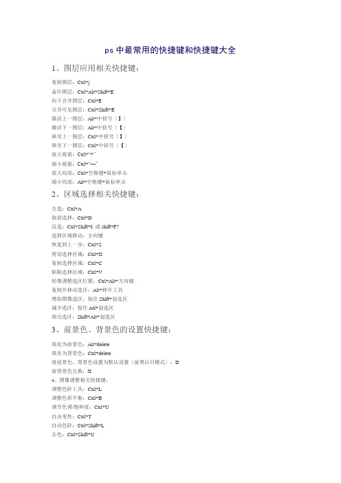 ps中最常用的快捷键和快捷键大全e