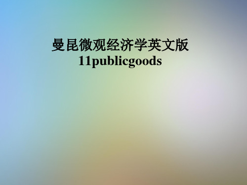 曼昆微观经济学英文版11publicgoods