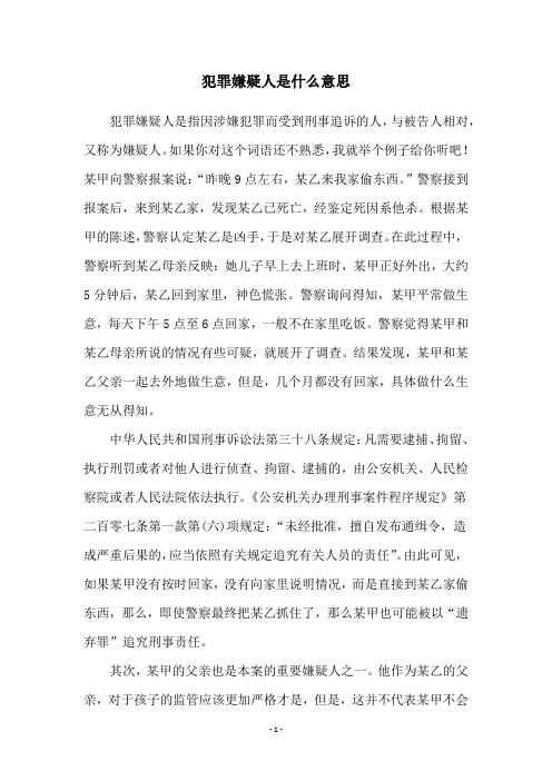 犯罪嫌疑人是什么意思