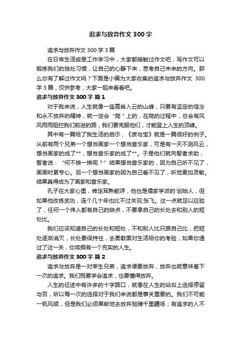 追求与放弃作文300字3篇