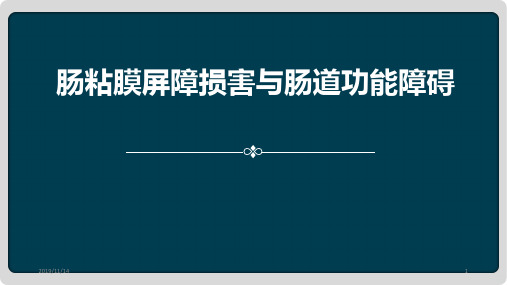 肠黏膜屏障损害与肠道功能障碍PPT课件