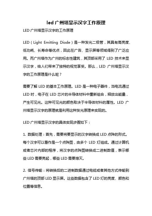 led广州塔显示汉字工作原理