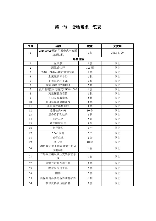 ZDY6000L钻机标书