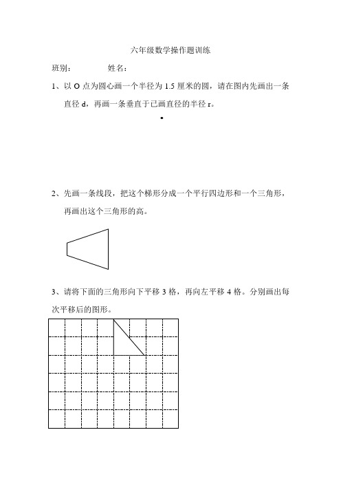 六年级数学操作题训练