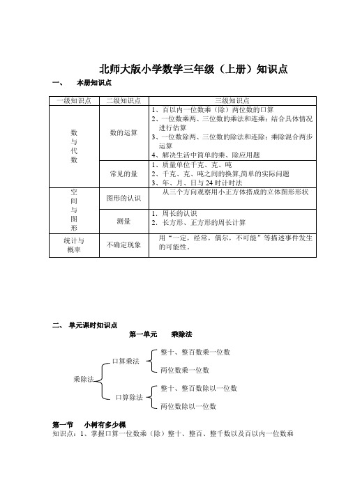 北师大版小学数学三年级(上册)