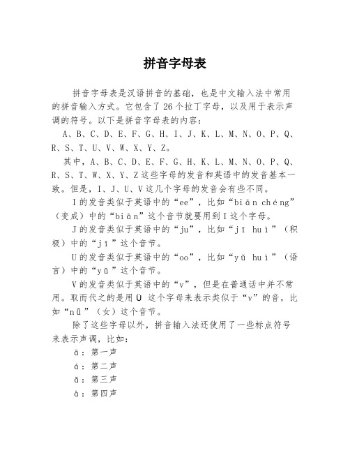 拼音字母表