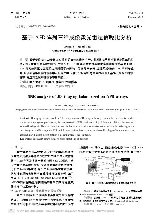 基于APD阵列三维成像激光雷达信噪比分析