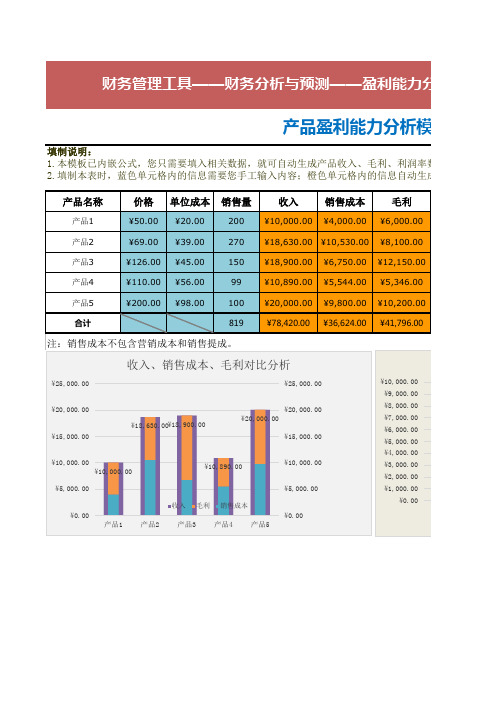 产品盈利能力分析模板(图表)