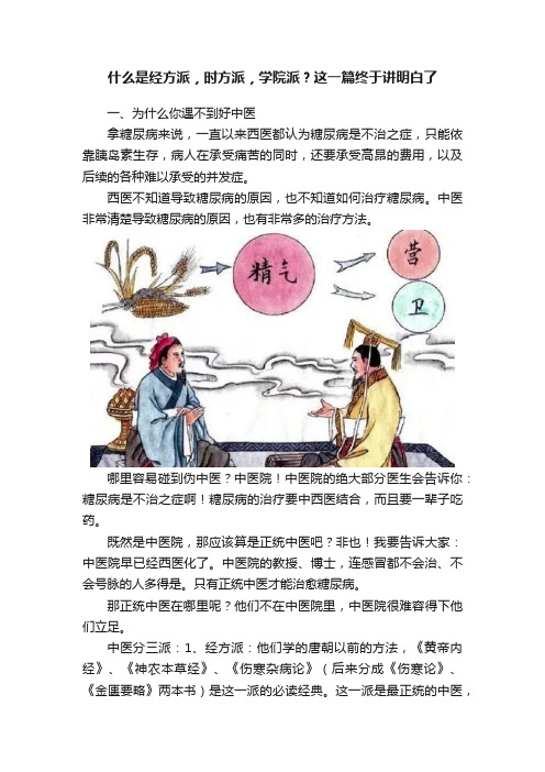 什么是经方派，时方派，学院派？这一篇终于讲明白了