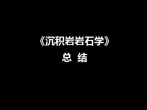 10.沉积岩石学总结