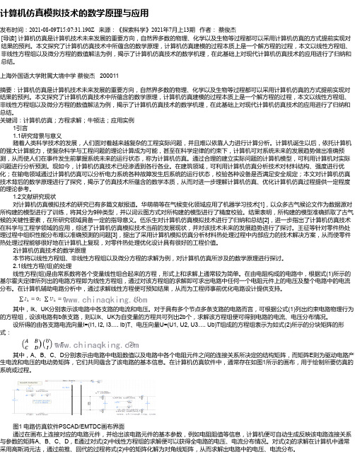 计算机仿真模拟技术的数学原理与应用