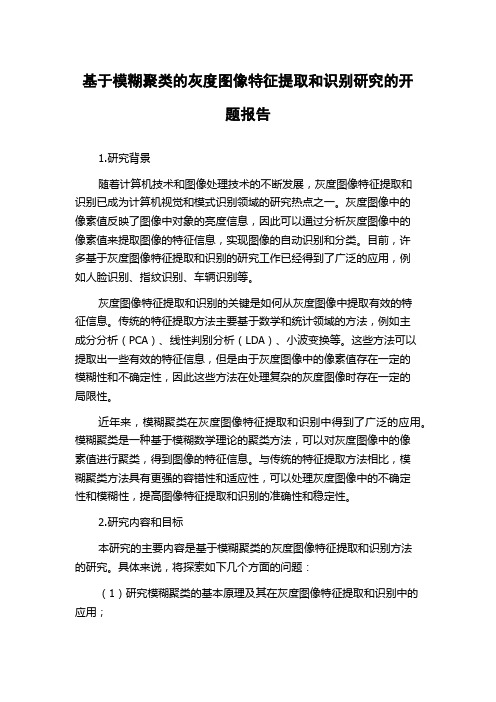 基于模糊聚类的灰度图像特征提取和识别研究的开题报告