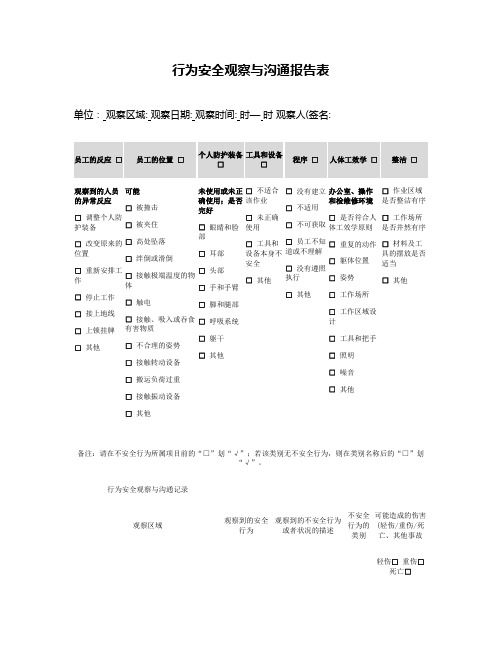 (公司提供)行为安全观察与沟通报告表.