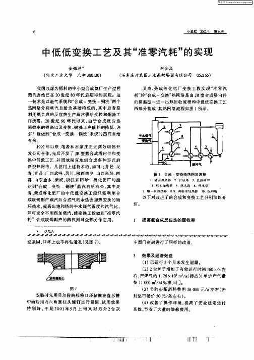 中低低变换工艺及其“准零汽耗”的实现