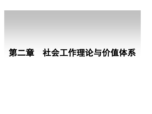 社会工作概论第二章 优质课件