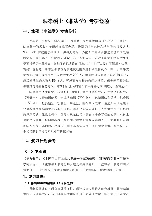 2019清华大学法硕(非法学)考研成功上岸经验分享