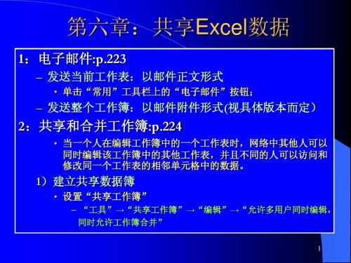 第六章：共享Excel数据