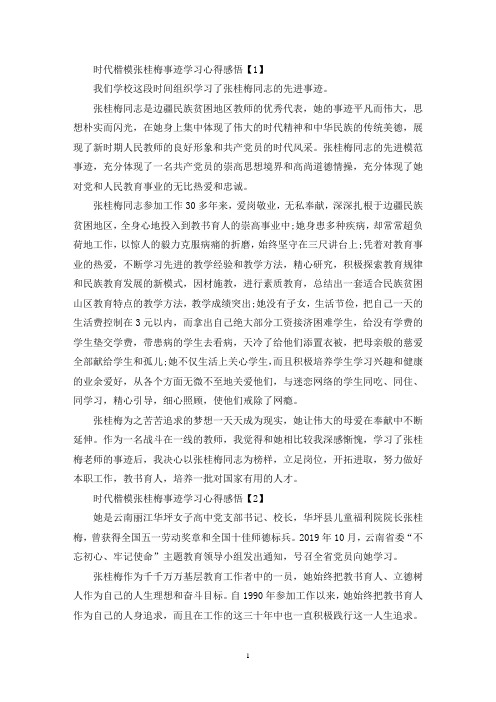 最新时代楷模张桂梅事迹学习心得感悟范文