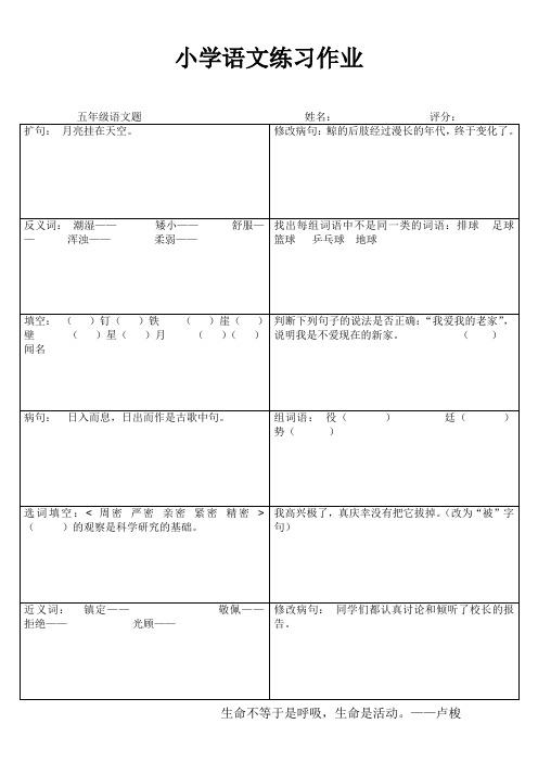 小学语文每日一练(五年级) (163)