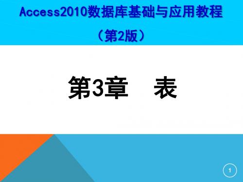 Access2010数据库基础与应用教程第3章表