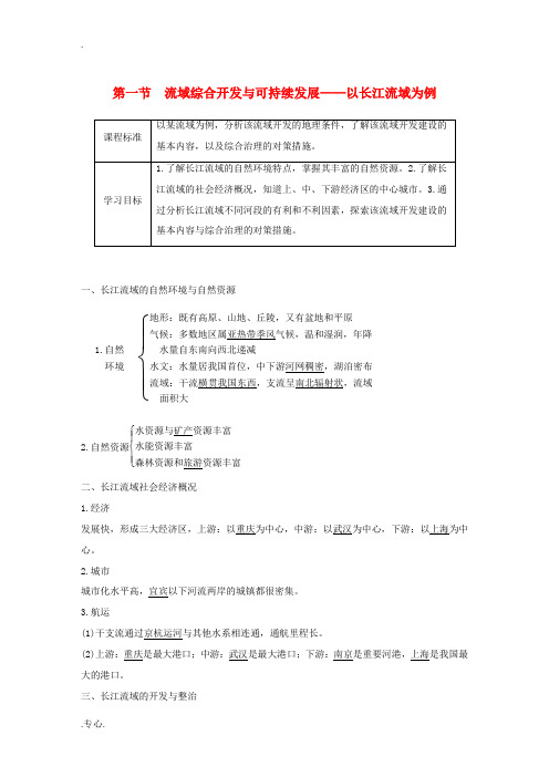 高中地理 第四单元 区域综合开发与可持续发展 第一节 流域综合开发与可持续发展——以长江流域为例讲义