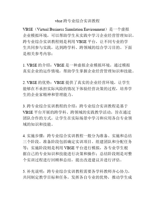 vbse跨专业综合实训教程