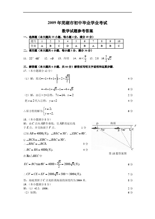 DA安徽省芜湖市中考真题