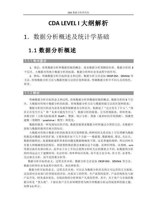 CDA L1业务数据分析师大纲解析