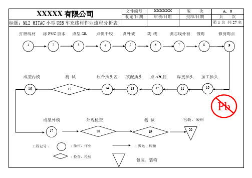 M12 USB无铅车充线材作业指导书