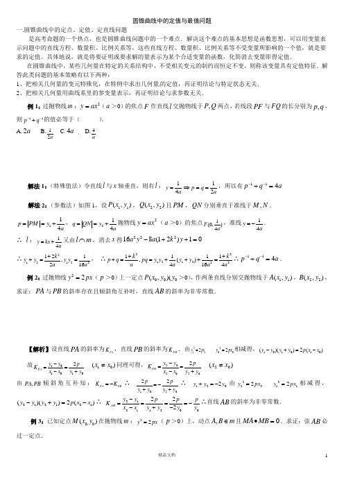 【高中数学】圆锥曲线中的定值与最值问题