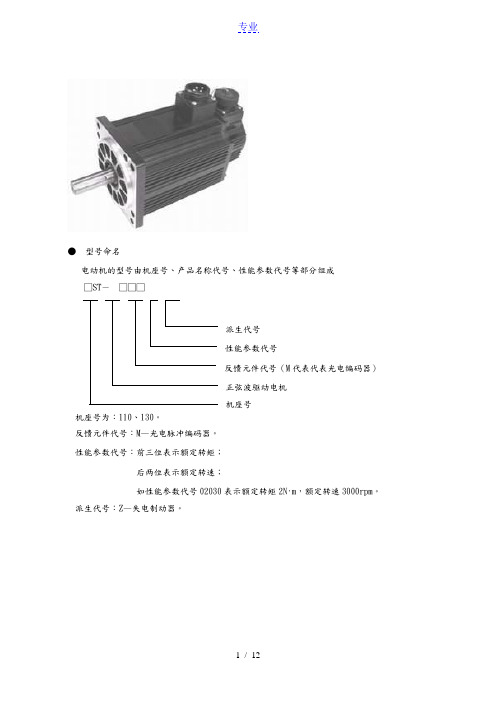 型号命名电动机的型号由机座号、产品名称代号、性能参数代号等