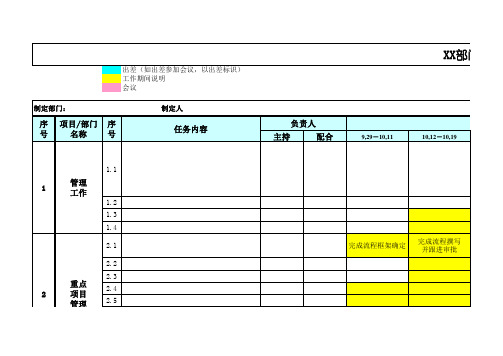 工作滚动计划表(计划管理)