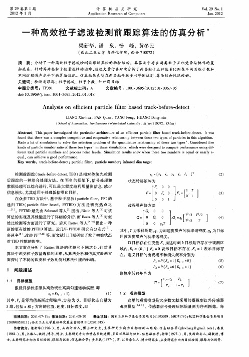 一种高效粒子滤波检测前跟踪算法的仿真分析