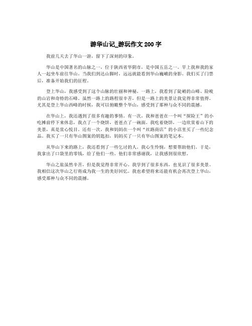 游华山记_游玩作文200字