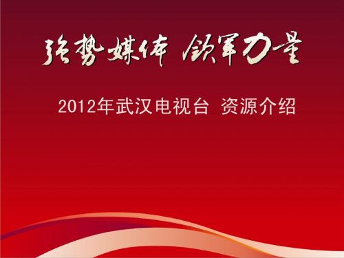 2012武汉电视台媒体资源介绍