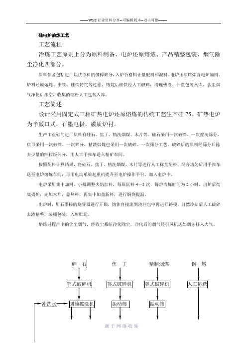 硅电炉冶炼工艺