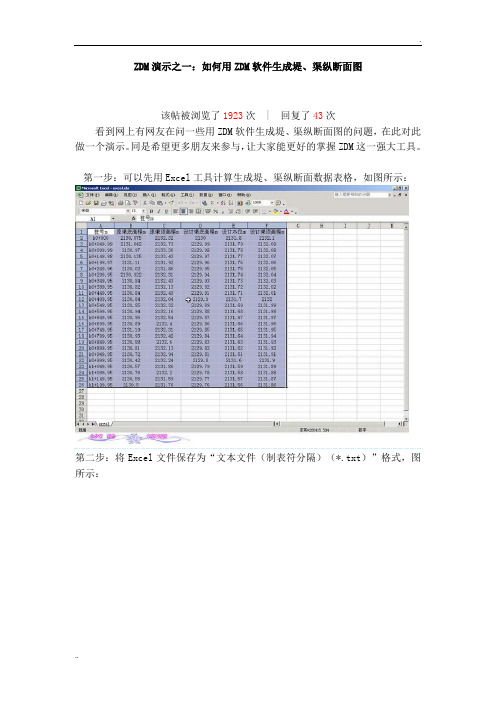 ZDM演示之一：如何用ZDM软件生成堤、渠纵断面图