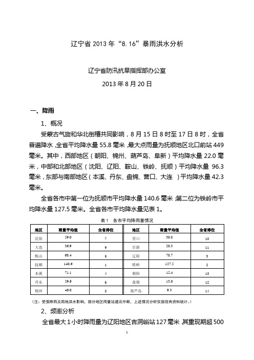 受强降雨影响,抚顺地区羊肠河司屯水文站于16日6时出现150