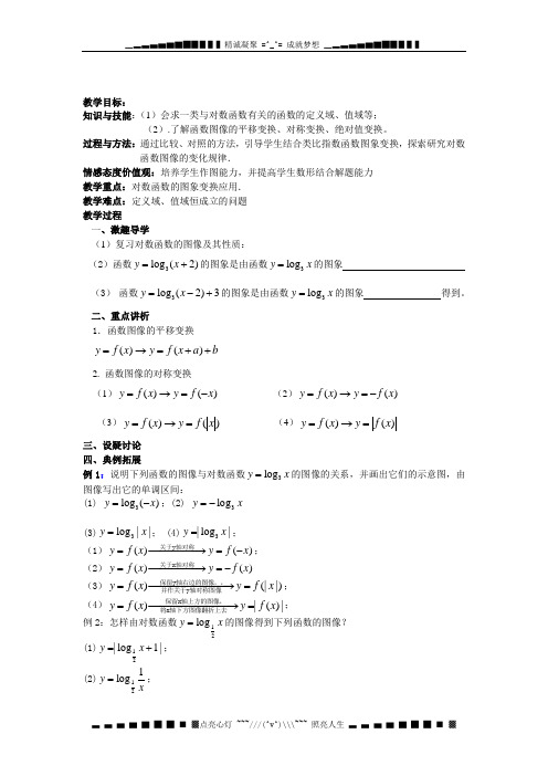 江苏省响水中学2013-2014学年高一上学期数学学案：《第28课时对数函数》[ 高考]