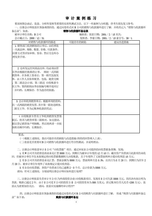 2014电大审计案例分析27道练习题